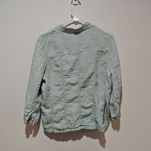 Vintage Linen XL Cardigan Cherokee Baby Blue Textured Button Up - Picture 2 of 7